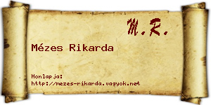 Mézes Rikarda névjegykártya